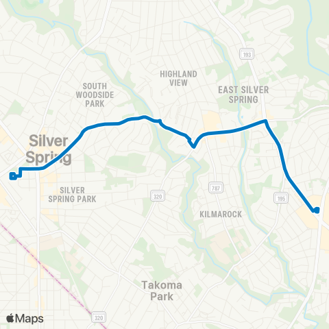 Ride On Silver Spring-Langley Park map