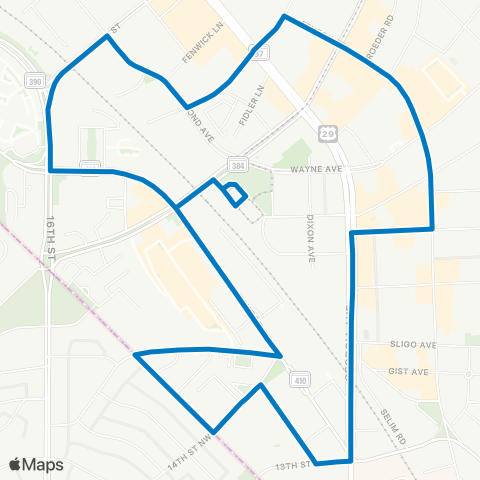 Ride On Free-Silver Spring Vango Shuttle map