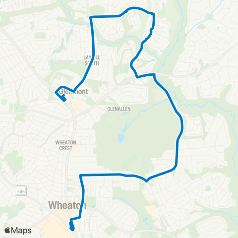 Ride On Wheaton-Glenmont map