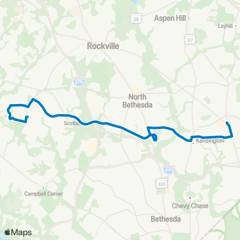 Ride On Potomac-Wheaton Metro Station map