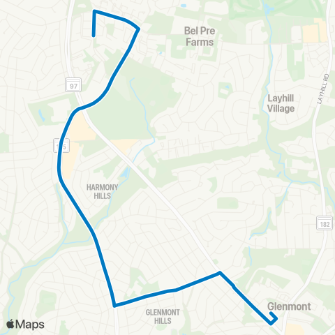 Ride On Aspen Hill-Glenmont map