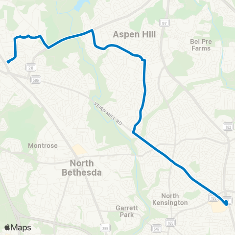 Ride On Wheaton-Rockville map