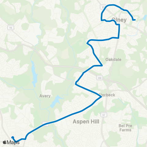 Ride On Olney-Medstar Mont.Med-Rockv. map