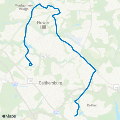 Ride On Shady Grove-Lakeforest map