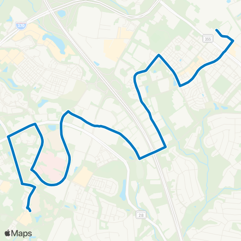 Ride On Shady Grove-Traville Transit Ctr map