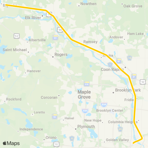 Metro Transit Northstar Commuter Rail map