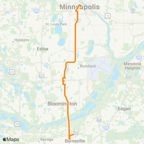 Metro Transit Metro Orange Line map