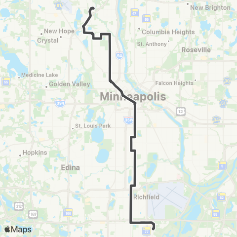 Metro Transit Metro D Line map