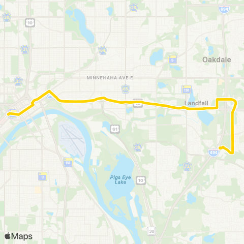 Metro Transit Metro Gold Line map