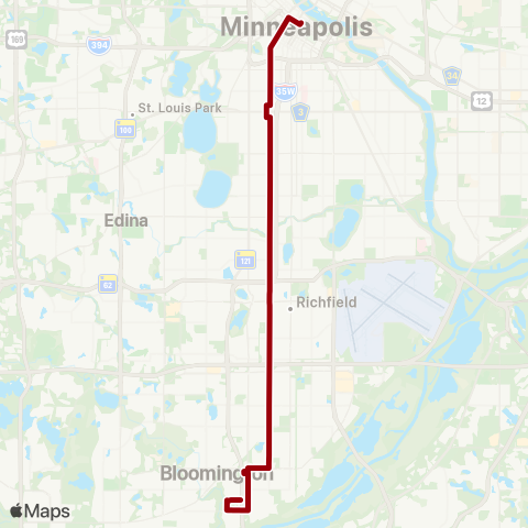 Metro Transit Nicollet Av-South Bloomington map