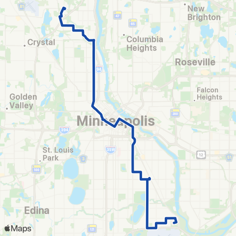 Metro Transit Brooklyn Ctr-Lyndale Av N-Cedar-28 Av S-VA map