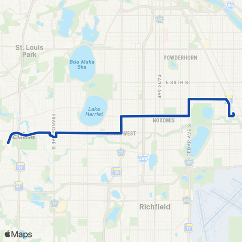 Metro Transit 50st-46st-46st Station map