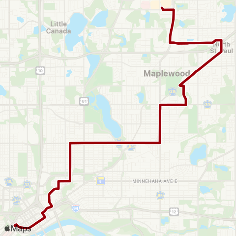 Metro Transit Payne-Maryland-White Bear Av-Maplewood Mall map