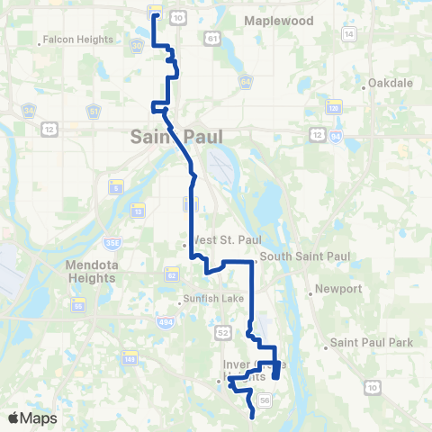 Metro Transit Jackson St-Robert St-W St Paul-Inver Hills map