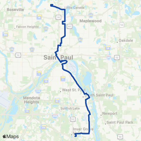 Metro Transit Little Canada-Westminster - Concord-Inver Hills map