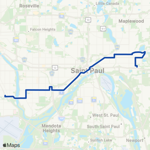 Metro Transit 46th St-Randolph-W 7th St-E 7th St-Sunray map