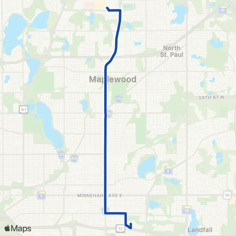 Metro Transit Maplewood-White Bear Av-Sunray map