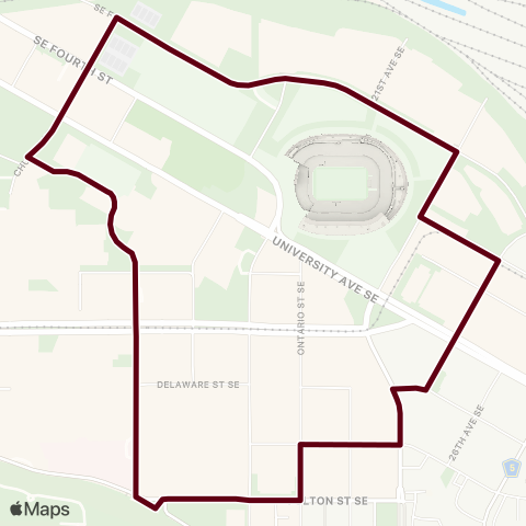 University of Minnesota East Bank Circulator map