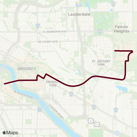 University of Minnesota Campus Connector map