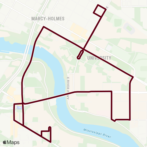 University of Minnesota University Ave Circulator map