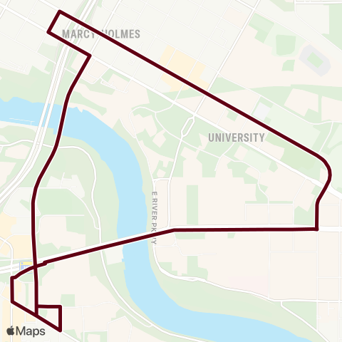 University of Minnesota 4th Street Circulator map