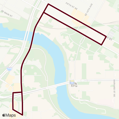 University of Minnesota 125 Dinkytown Circulator map