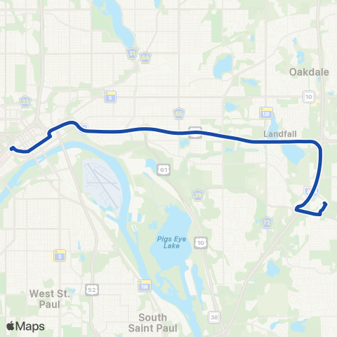 Metro Transit Express-Woodbury-St Paul-Mpls map