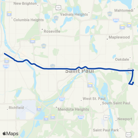 Metro Transit Express-Woodbury-Mpls map