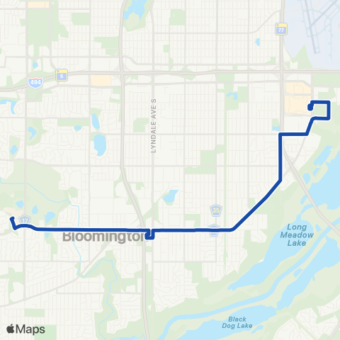 Metro Transit Normandale College-98th St-MOA map