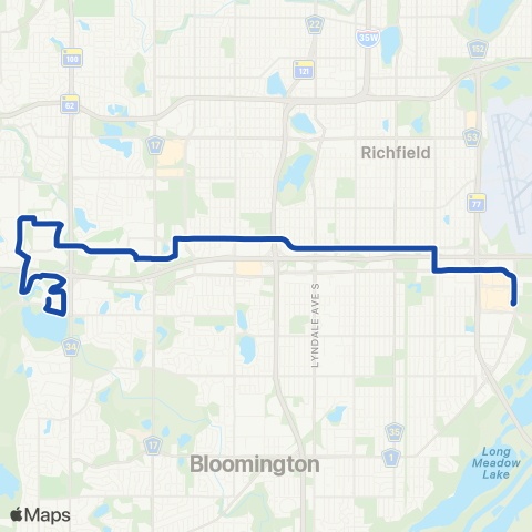 Metro Transit Edina-Richfield-77th St-MOA map