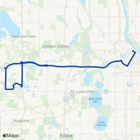 Metro Transit Express-Co Rd 73 P&R-Mpls map