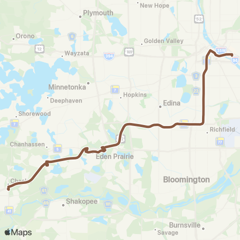 SouthWest Transit Mpls map