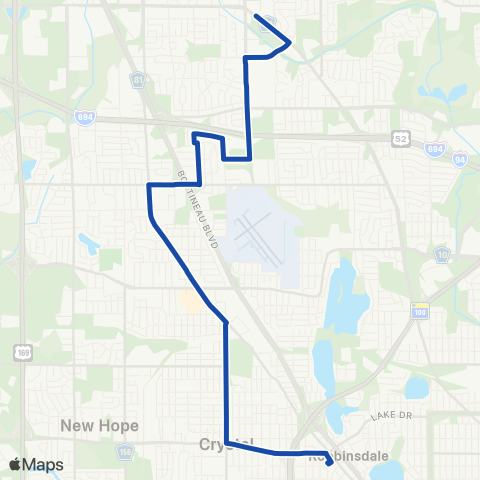 Metro Transit Zane Av-63rd Av-Crystal-Robbinsdale map