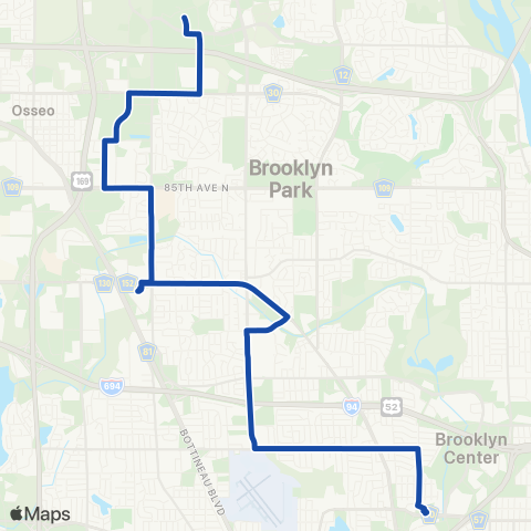 Metro Transit Target Campus-Starlite-Brooklyn Ctr map