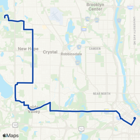 Metro Transit Ltd Stop-Hwy 55-Golden Val Rd-Winnetka Av map