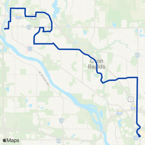 Metro Transit Anoka-Coon Rapids-Northtown map