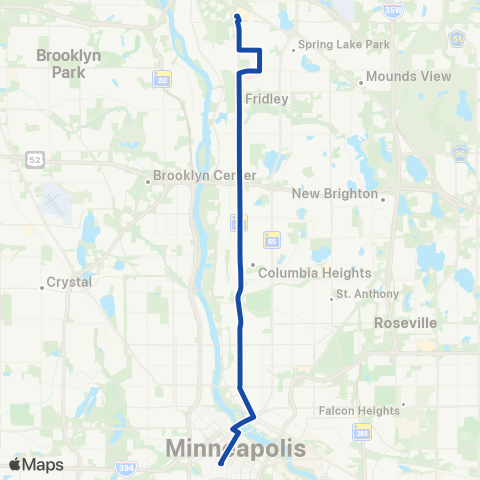 Metro Transit Ltd Stop-Northtown-Monroe-Univ-Mpls map