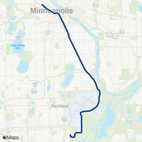 Metro Transit Blue Line - Airport map