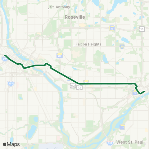 Metro Transit Metro Green Line map