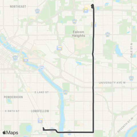 Metro Transit Metro A Line map