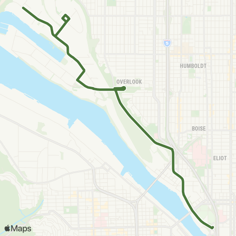 Multnomah County Transportation Division Swan Island Evening Shuttle map