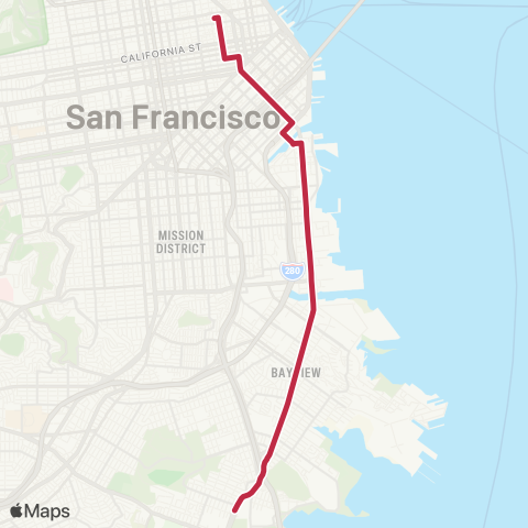 Muni Third Substitution Bus map