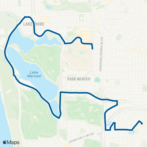 Muni Lake Merced map