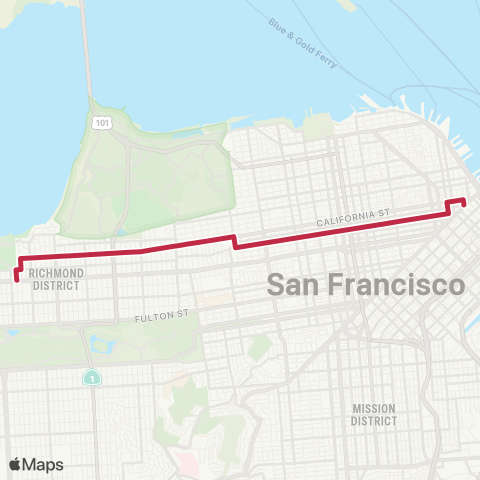 Muni California Express map