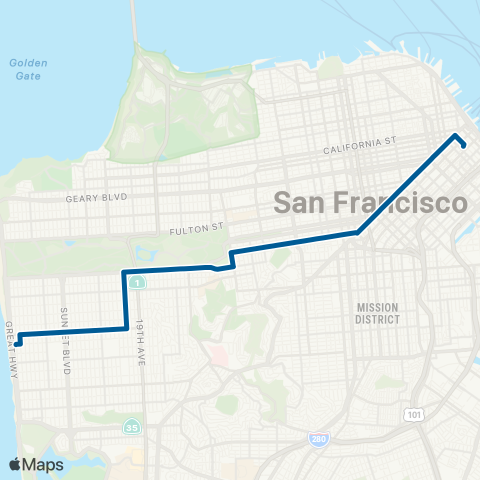 Muni Haight - Noriega map