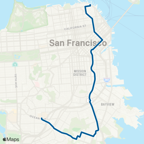 Muni Bayshore map