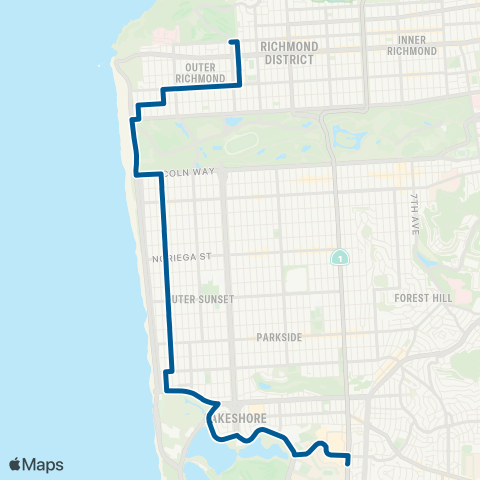 Muni 46th Avenue map