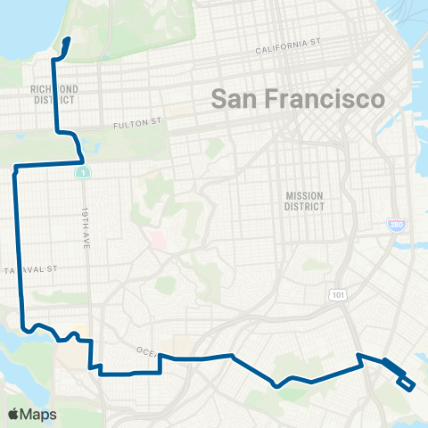 Muni Sunset map