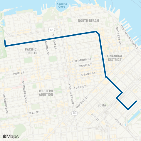 Muni Union - Stockton map