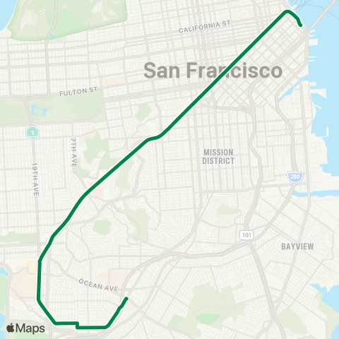 Muni Ocean View map